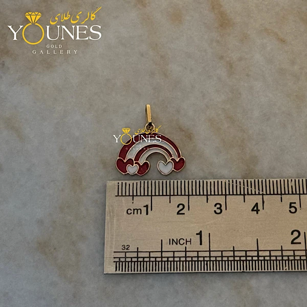 آویز طلا میناکاری رنگین کمان قلبی